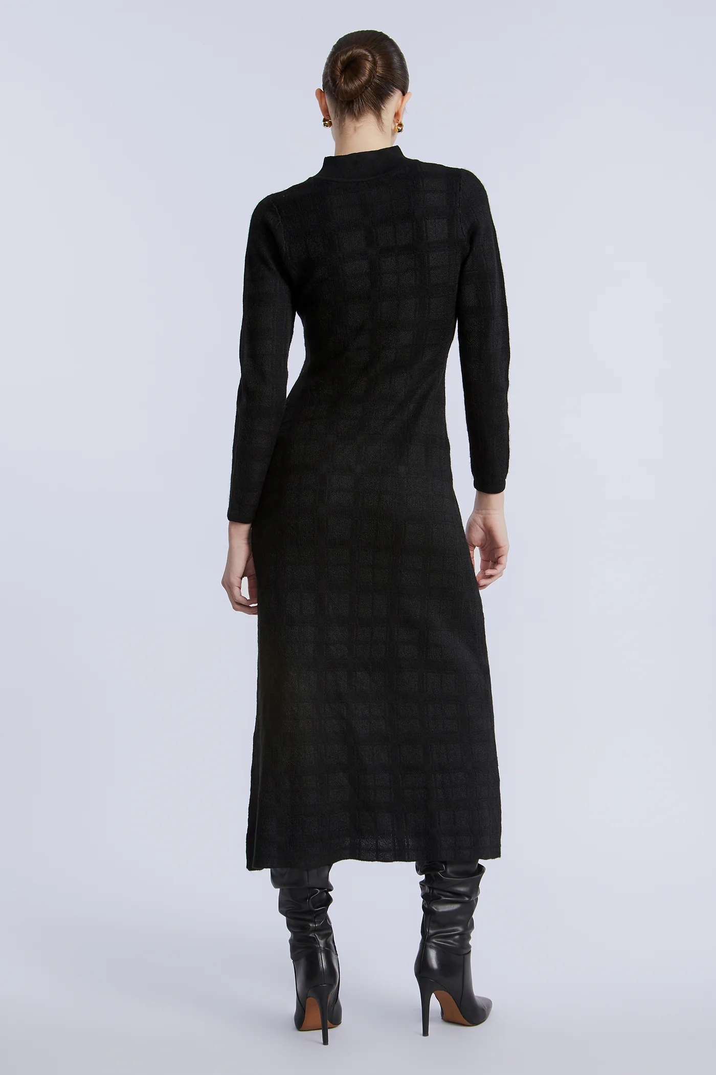 Turtleneck Openweave Dress - Image 2
