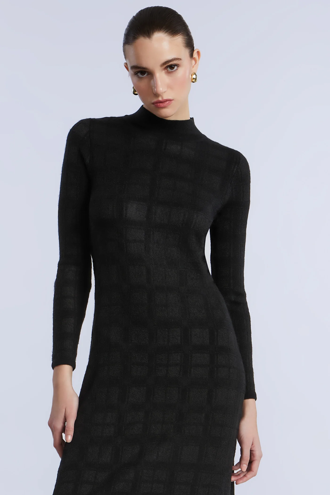 Turtleneck Openweave Dress - Image 4
