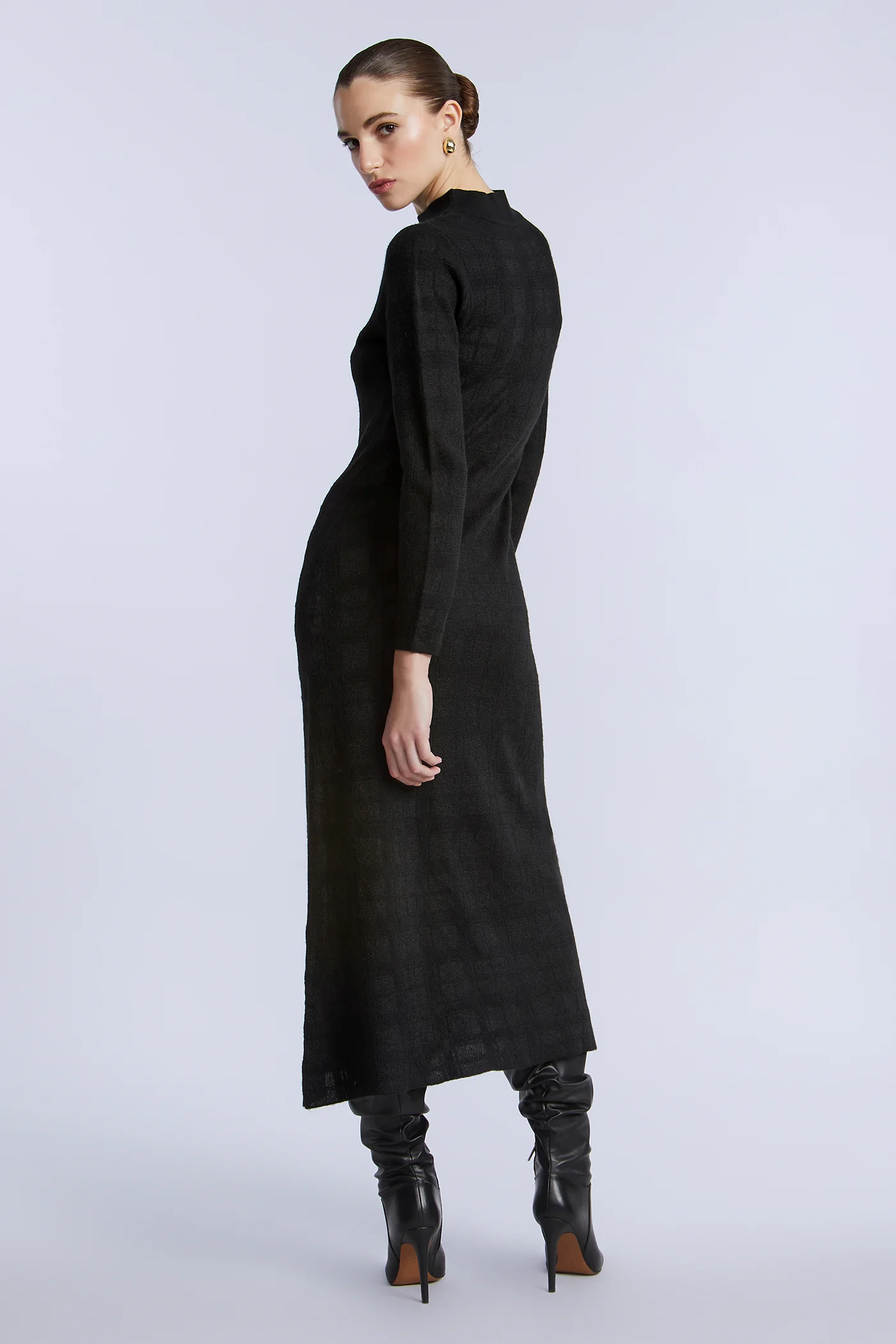Turtleneck Openweave Dress - Image 7
