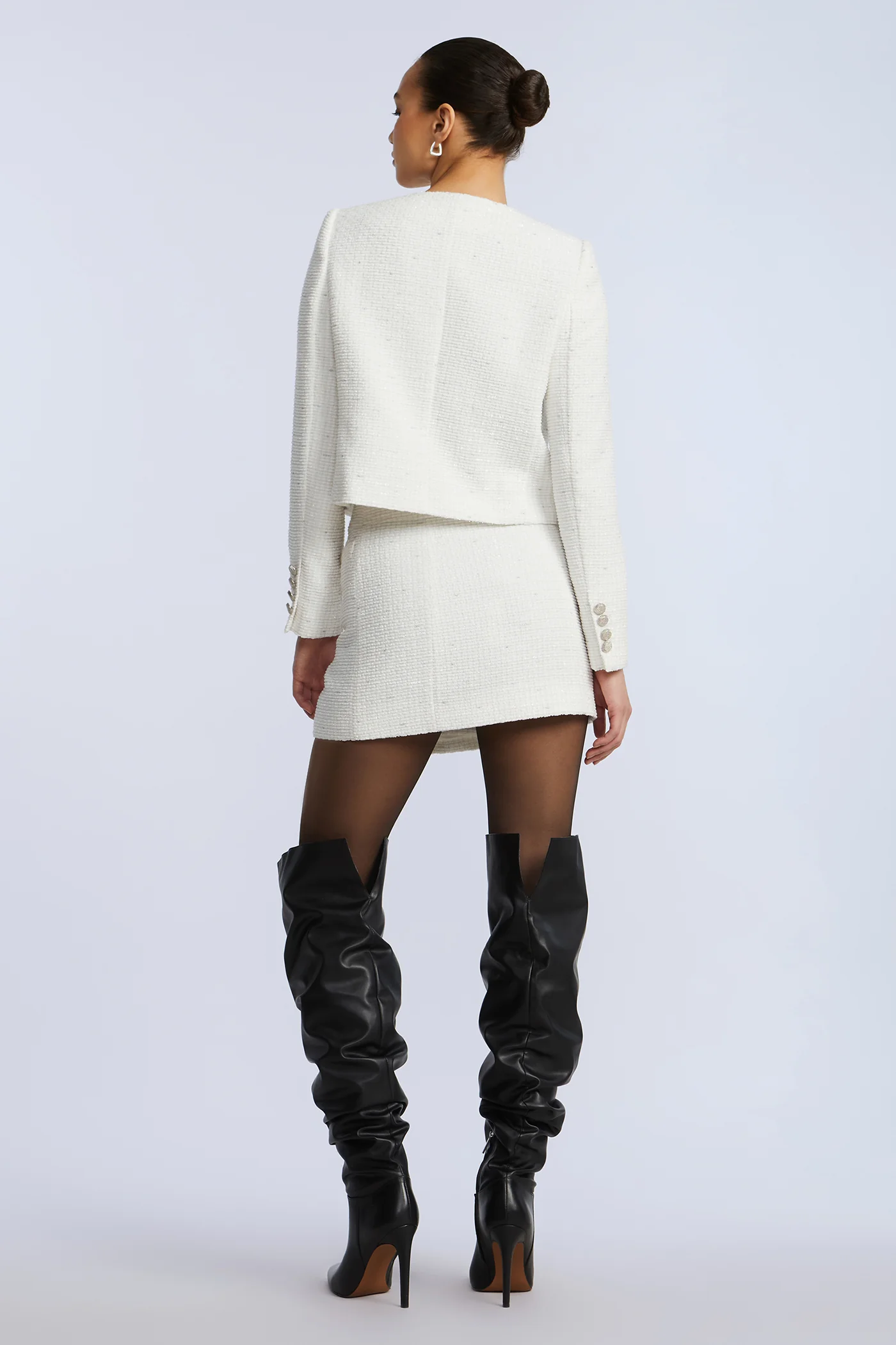Tweed Wrap Short Skirt - Image 7