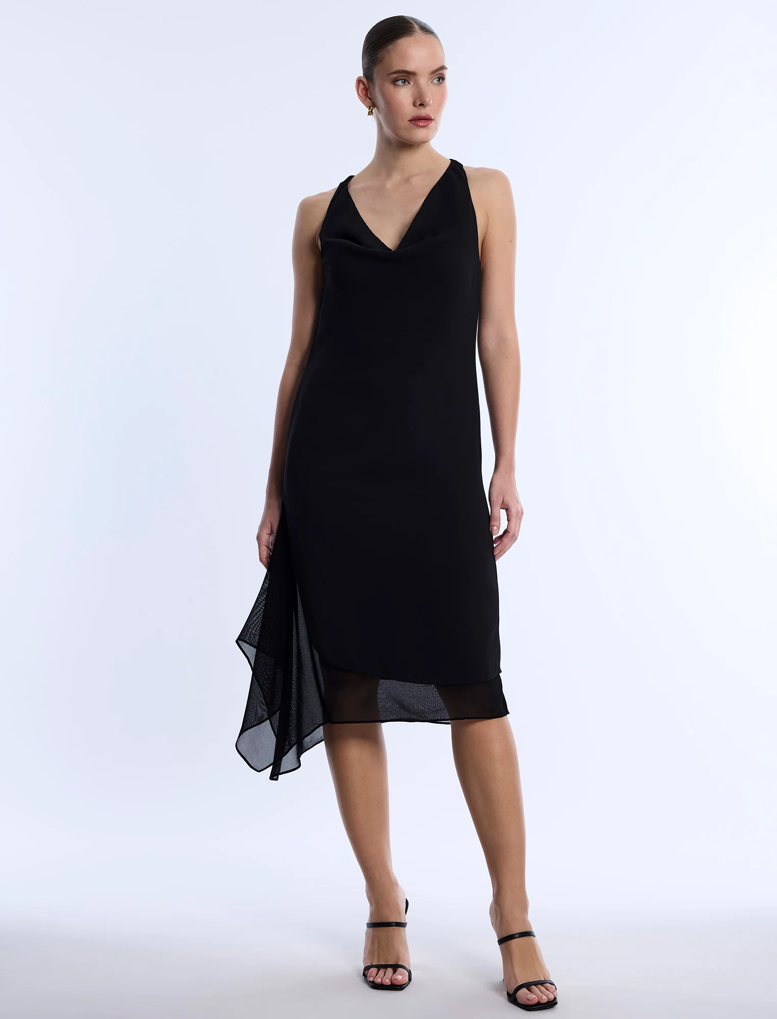 Twist And Drape Combo Dress
