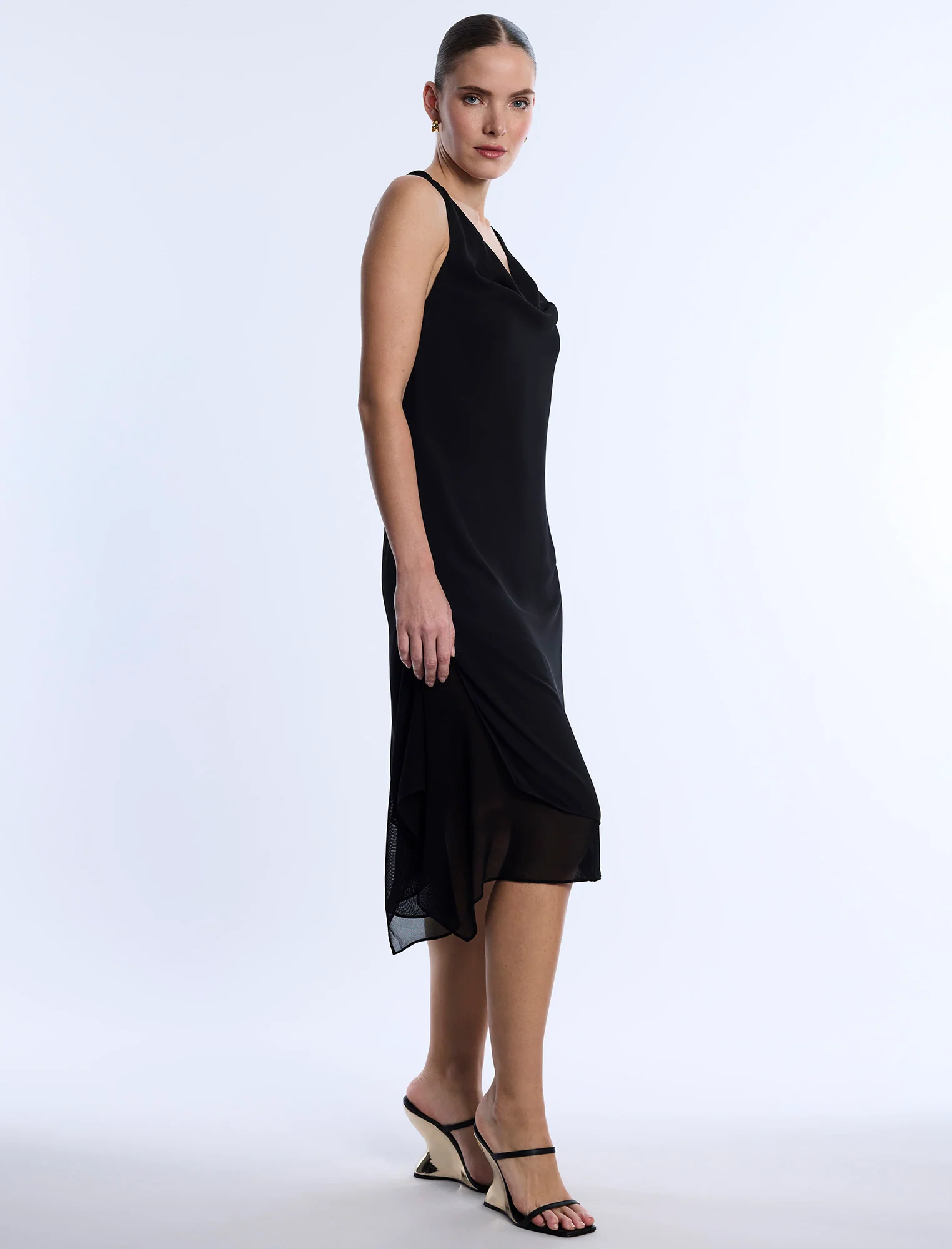 Twist And Drape Combo Dress - Image 3