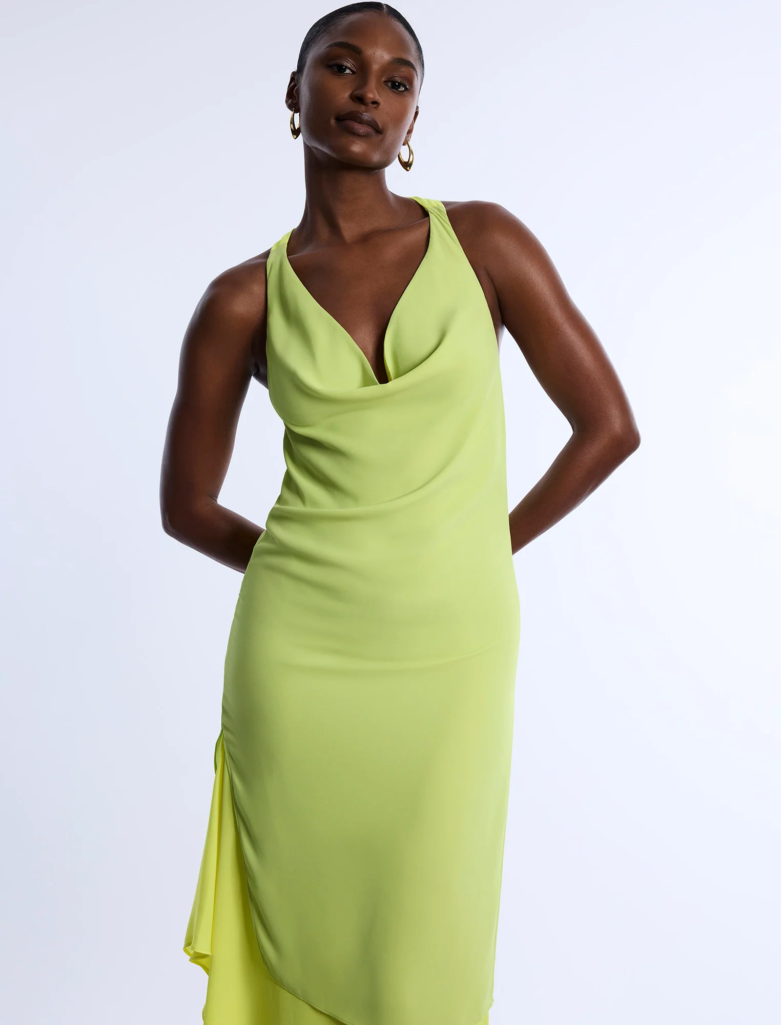 Twist And Drape Combo Dress - Image 4